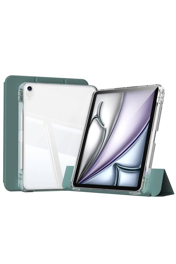 Kılıftech İpad Air 11 2025 M3 Kılıf Magnetik Ayrılabilen Airbagli Zore Sliding Tablet Kılıfı - Koyu Yeşil - Image 1