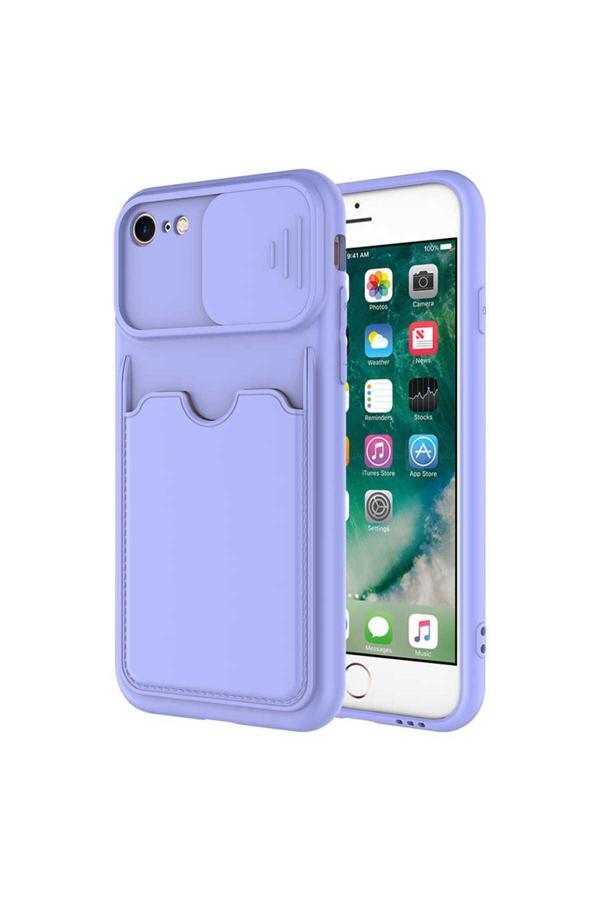 Kılıftech İphone Se 2022 Uyumlu  Kartix Kılıf-Lila - Image 1