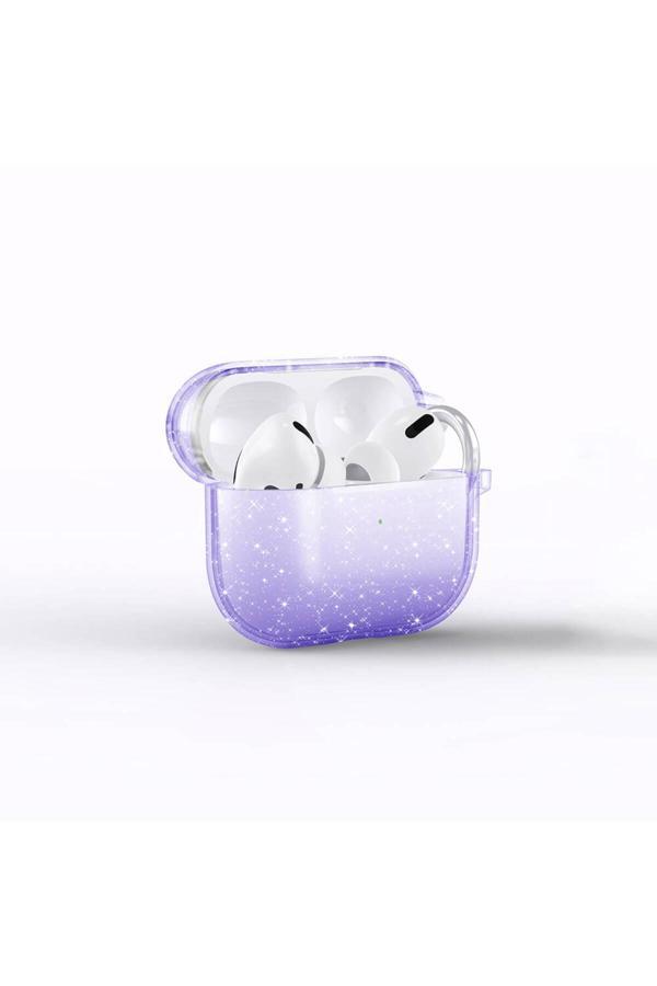 Zore Air-Pods 3. Nesil Allstar Airbag 32 Parlayan Simli Saydam Renkli Kılıf-Mor - Image 1