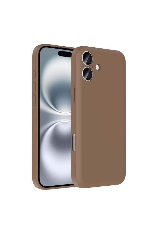 Kılıftech İphone 16 Kılıf Kamera Korumalı Kartlık Hazneli Kth Vitra Kapak - Kahverengi - Image 1