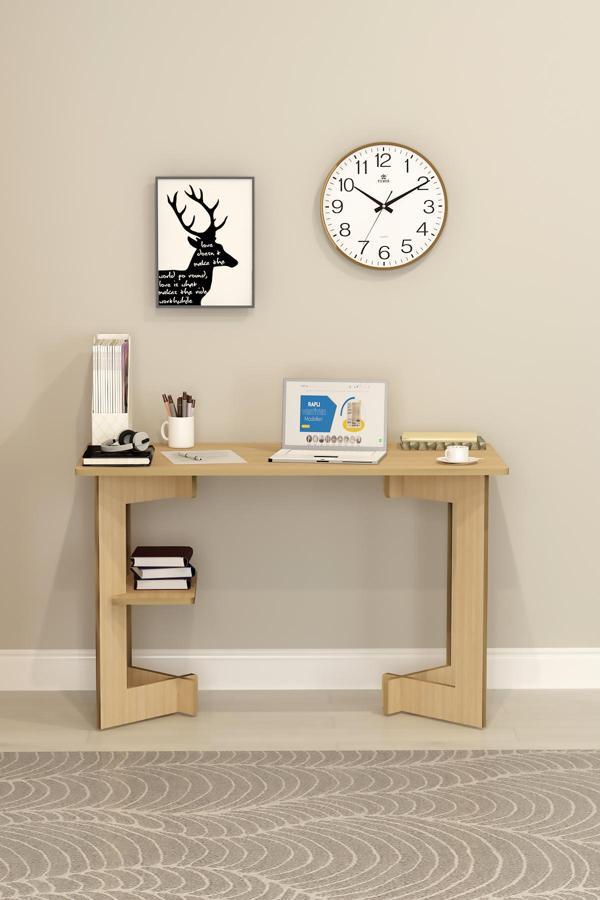 Asra Trend %100 MDFLAM Raflı Çalışma Masası Bilgisayar Ofis Ders Masası ÇM-02 LİVANA - Image 1