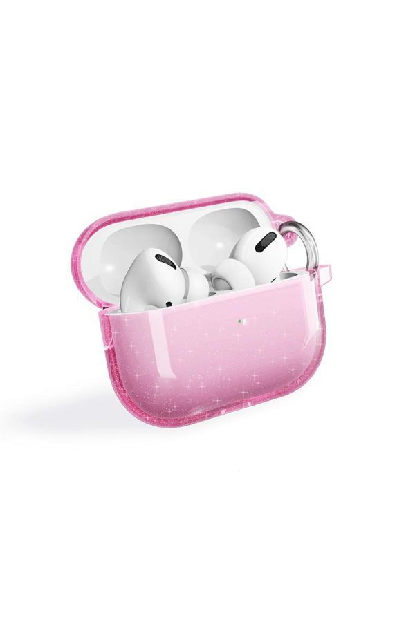 Safa Air-Pods Pro 2 Zore Allstar Airbag 32 Parlayan Simli Saydam Renkli Kılıf-Pembe - Image 1