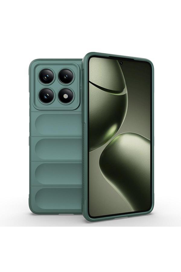 Kılıftech 14T Kılıf Esnek Tpu Oyuklu Arka Yüzey Tasarımlı Kth Etnik Silikon Kapak - Koyu Yeşil - Image 1