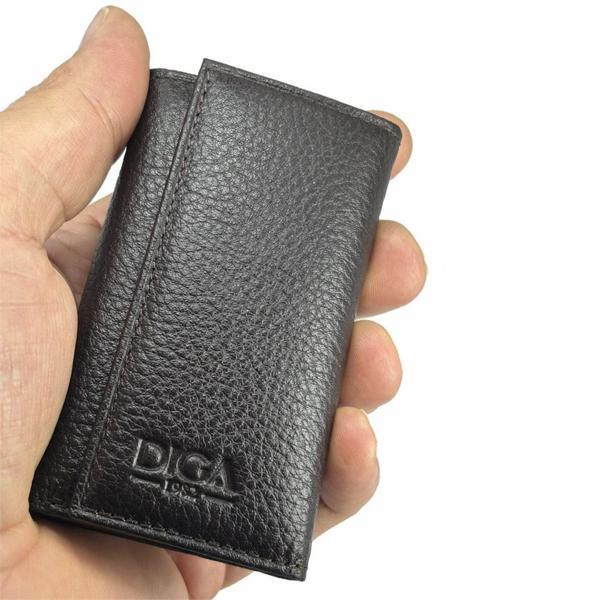 Hakiki Deri Organizer Dikey Avuçiçi Anahtarlık Kahve - Image 1