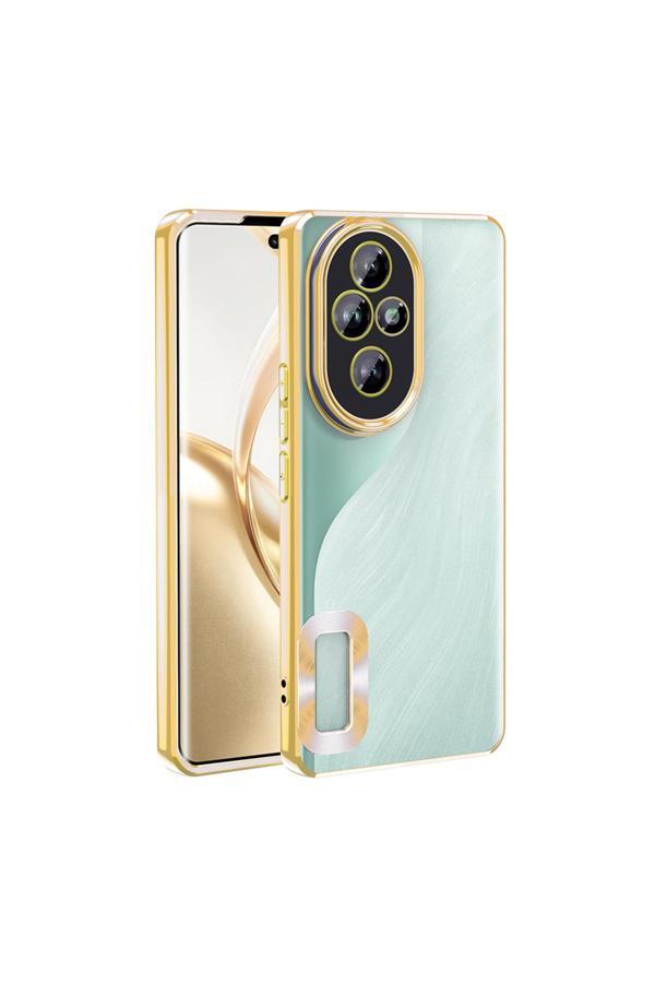 Kılıftech Honor 200 Kılıf Kamera Korumalı Logo Gösteren Zore Omega Kapak - Gold - Image 1