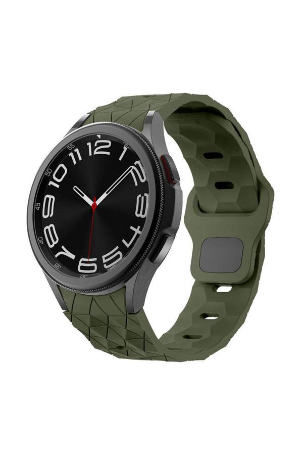 Yucca Tech Galaxy Watch 6 44Mm Zore Krd-116 20Mm Futbol Desenli Spor Tasarımlı Silikon Kordon-Koyu Yeşil - Image 1