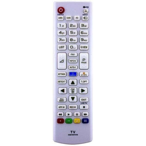 LG Uyumlu Led Tv Kumandası - Setting / Smart Key Tuşlu Beyaz Renk- AKB73975758 - Image 1