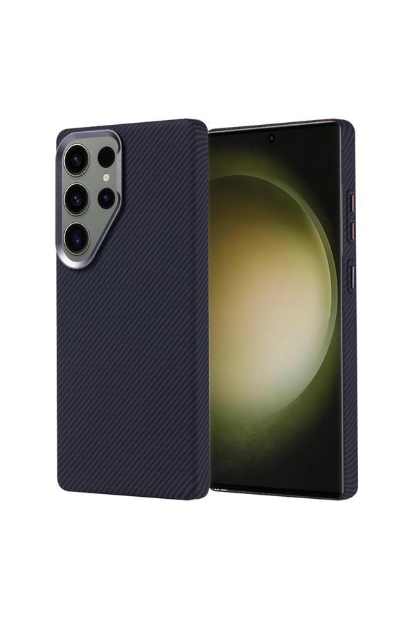 Kılıftech Galaxy S25 Ultra Kılıf Magsafe Şarj Özellikli Karbon Fiber Görünümlü Zore Nekst Kapak - Siyah - Image 1