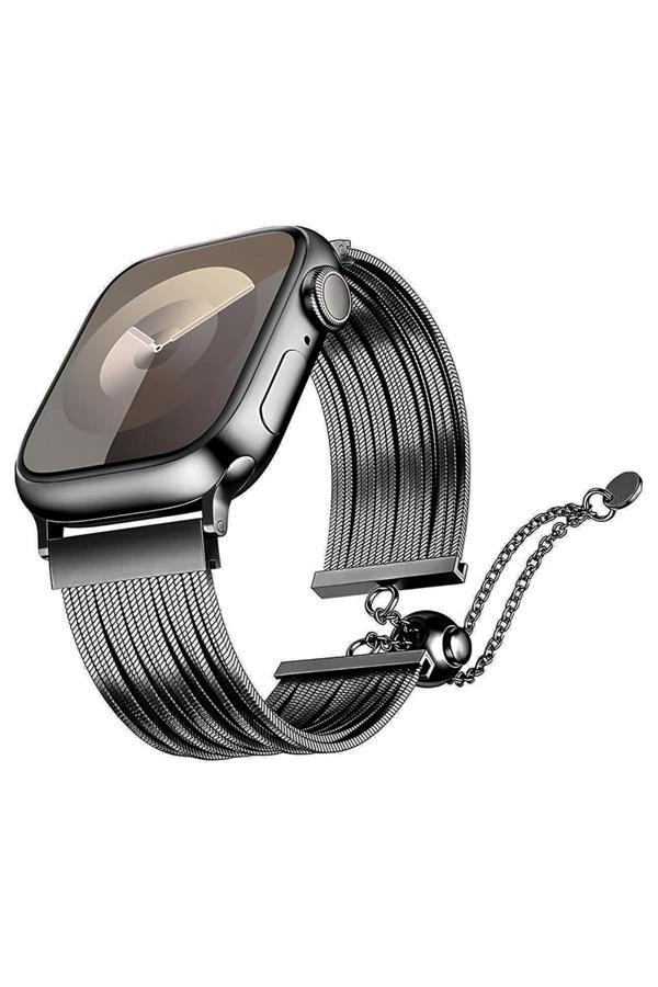 Zore Watch 44Mm Sys Krd-137 Metal Hasır Kordon - Siyah - Image 1