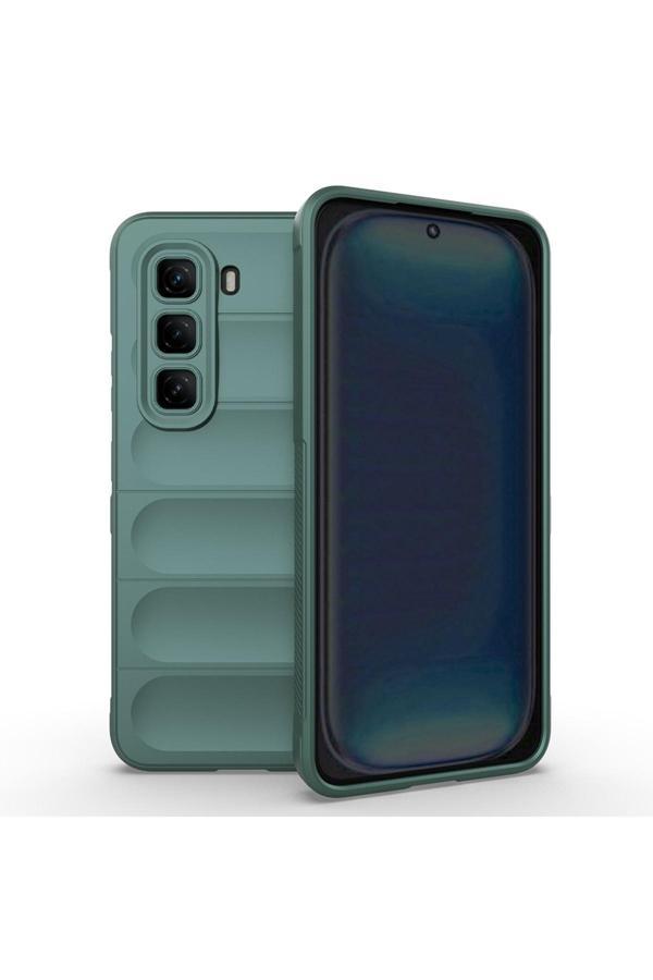 Kılıftech İnfinix Hot 50 Pro 4G Kılıf Esnek Tpu Oyuklu Arka Yüzey Tasarımlı Kth Etnik Silikon Kapak - Koyu Ye - Image 1