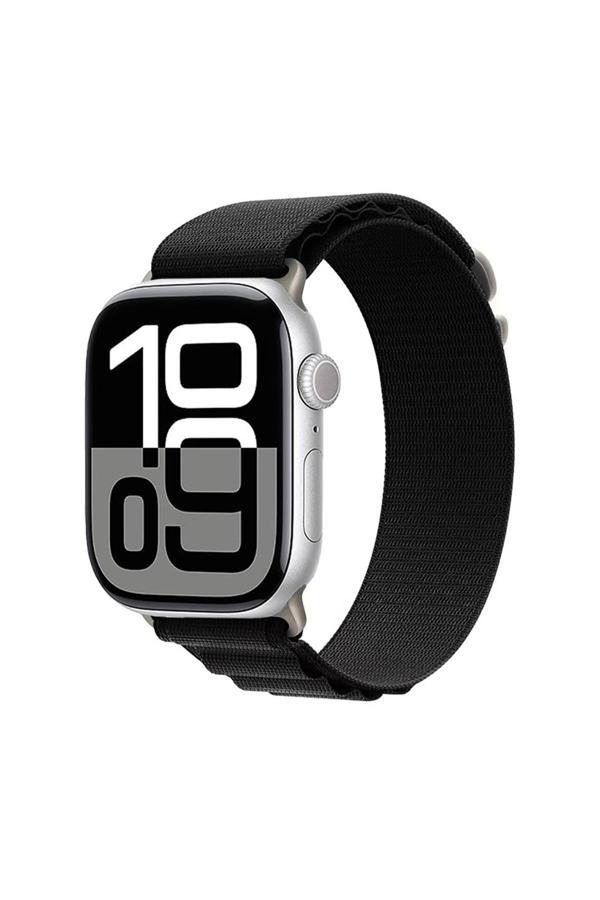 Zore Watch 10 46Mm Uyumlu Krd-74 Hasır Kordon-Siyah - Image 1