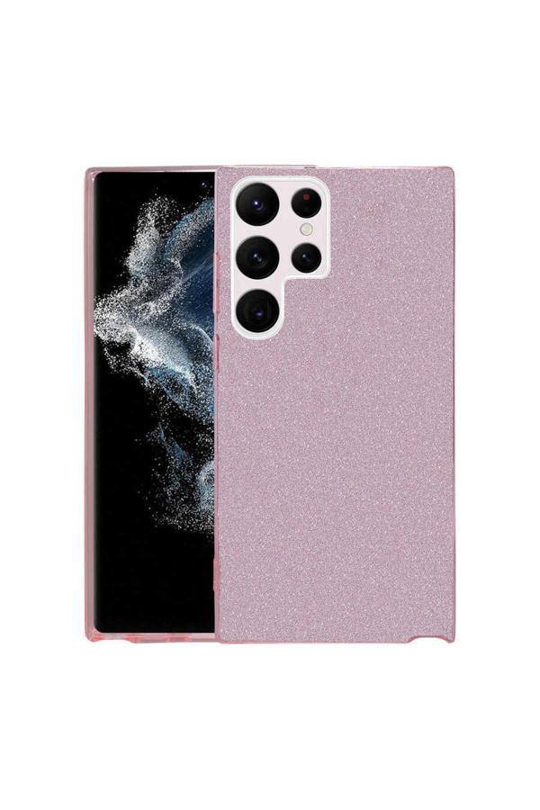 Kılıftech Galaxy S22 Ultra Uyumlu Zore Shining Silikon-Pembe - Image 1