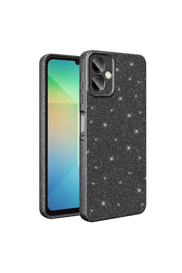 Kılıftech Galaxy A06 Kılıf Kamera Korumalı Simli Lüks Kth Koton Kapak - Siyah - Image 1