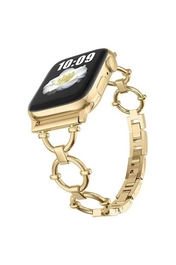 Kılıftech Watch 7 45Mm Uyumlu Krd-56 Metal Zore Kordon-Gold - Image 1