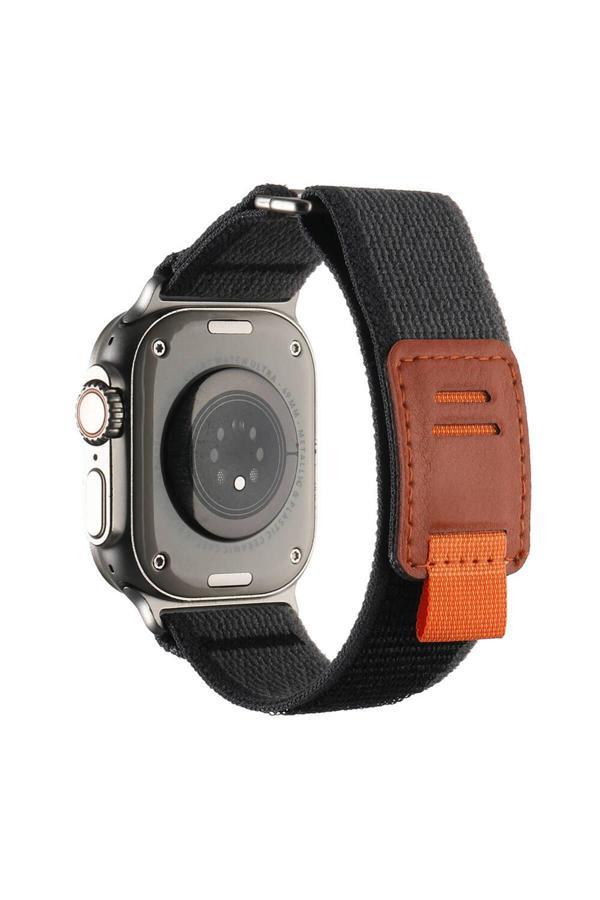 Boğazören Apple Watch Ultra 49Mm Hasır Kordon Zore Krd-106 Strap Kayış-Siyah-Gri - Image 1
