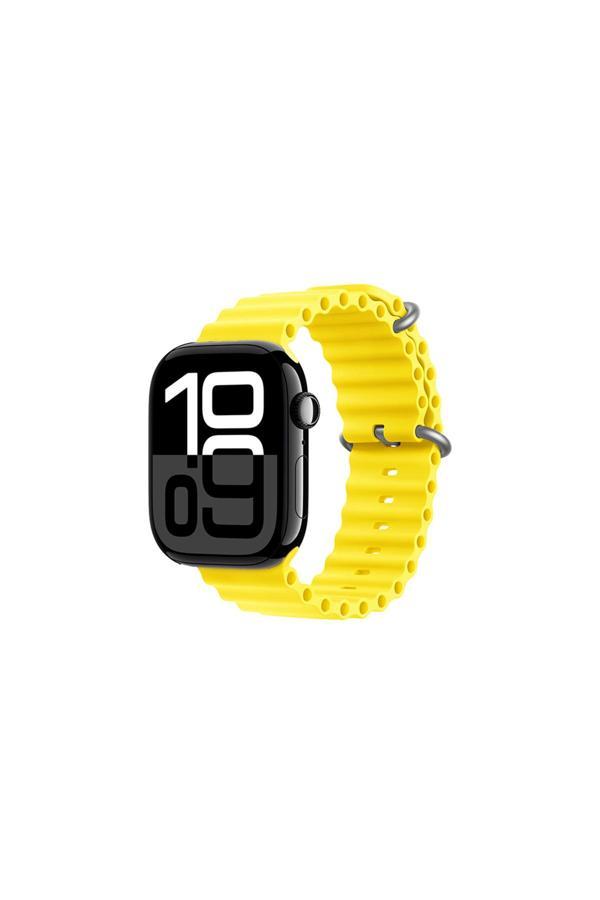 Kılıftech Watch 10 42Mm Uyumlu Zore Krd-75 Silikon Kordon-Sarı - Image 1