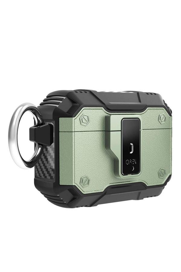 Zore Air-Pods Pro 2 Zore Airbag 35 Darbelere Karşı Dayanıklı Düğmeli Kılıf-Yeşil - Image 1