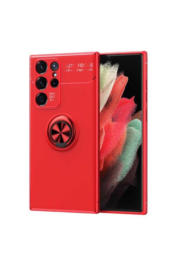 Kılıftech Galaxy S22 Ultra Uyumlu Zore Ravel Silikon Kılıf-Kırmızı - Image 1