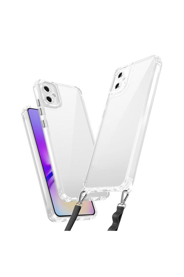 Kılıftech Galaxy A06 Uyumlu Kılıf Airbagli Takılabilir Askı Aparatlı Zore Snap Silikon Kapak-Şeffaf - Image 1