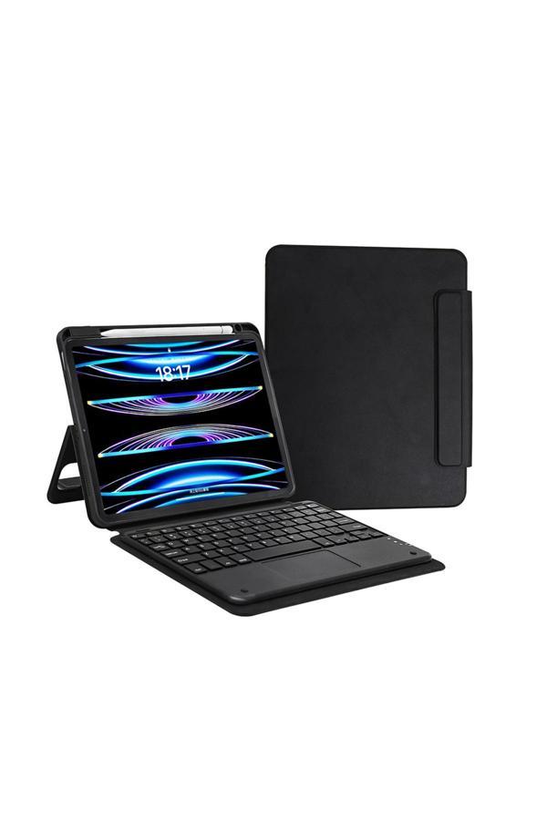 Kılıftech İpad Pro 11 2024 Zore Border Keyboard Bluetooh Bağlantılı Standlı Klavyeli Tablet Kılıfı - Siyah - Image 1