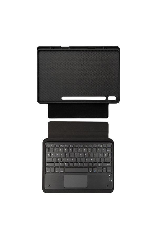 Kılıftech Galaxy Tab S10 Plus Zore Border Keyboard Bluetooh Bağlantılı Standlı Klavyeli Tablet Kılıfı - Siyah - Image 1