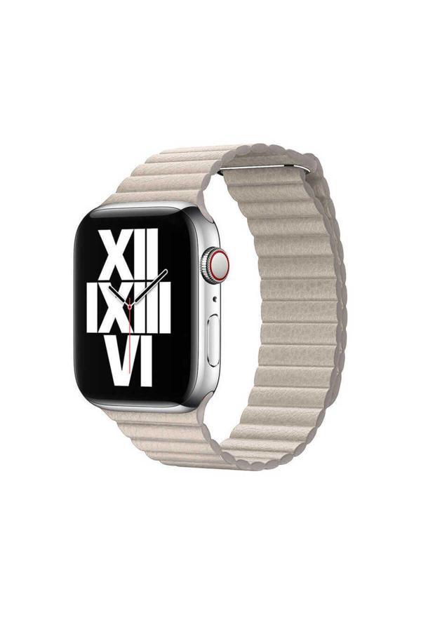 Kılıftech Watch Ultra 49Mm Kordon Uyumlu Krd-09 Deri Lop Strap Kayış Clo- Gold - Image 1