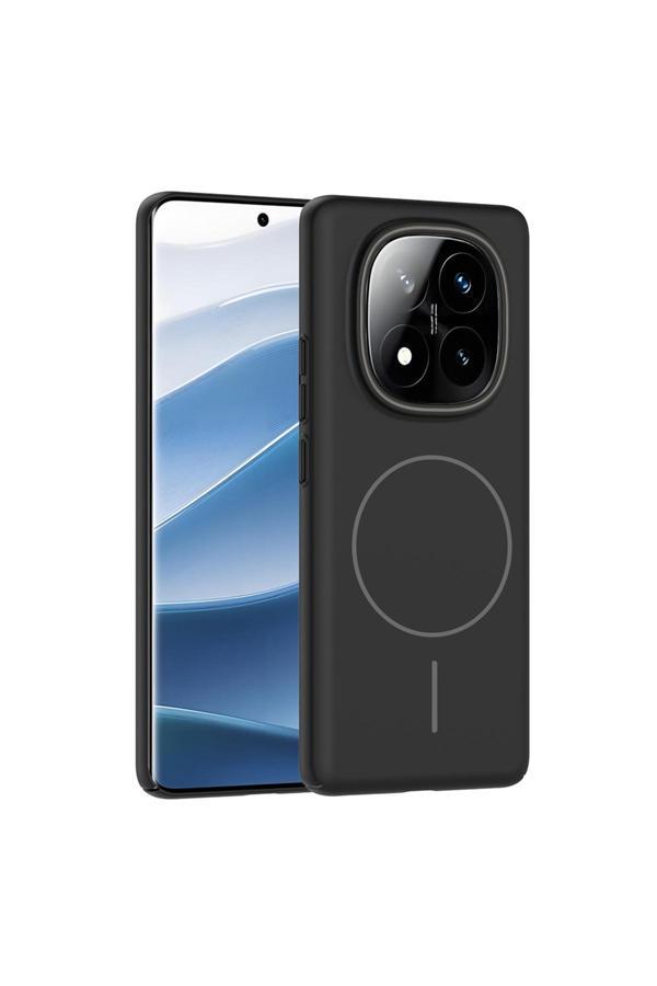 Kılıftech Redmi Note 14 Pro 4G Kılıf Magsafe Şarj Özellikli Kth Ruby Sert Kapak - Siyah - Image 1