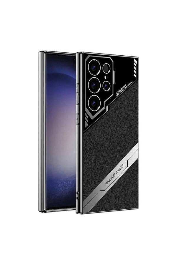 Kılıftech Galaxy S23 Ultra Kılıf Kamera Korumalı Suni Deri Tasarım Zore Yeni Seri Procase Kapak-Siyah - Image 1