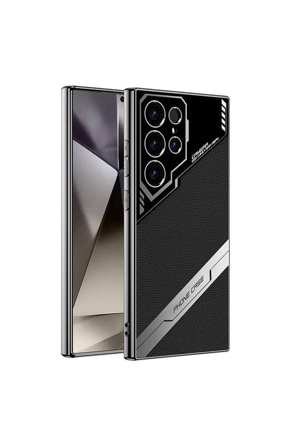 Kılıftech Galaxy S24 Ultra Kılıf Kamera Korumalı Suni Deri Tasarım Zore Yeni Seri Procase Kapak-Siyah - Image 1