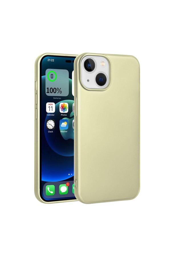 Zore İphone 15 Plus Uyumlu Premier Silikon Kılıf-Gold - Image 1