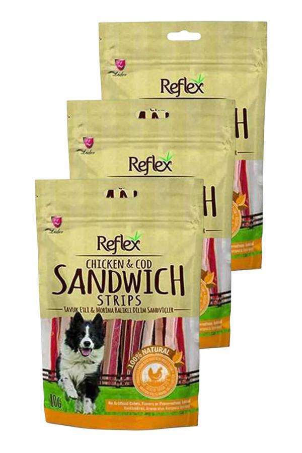 Tavuklu ve Morina Balıklı Sandviç Çubuk Köpek Ödül Maması 80gr Üçlü Paket - Image 1