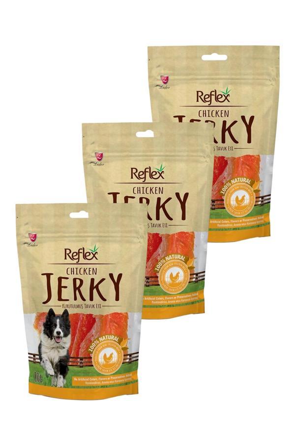 Jerky Kurutulmuş Tavuk Eti Köpek Ödül Maması 80gr Üçlü Paket - Image 1
