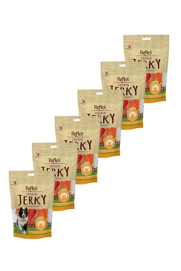 Jerky Kurutulmuş Tavuk Eti Köpek Ödül Maması 80gr Altılı Paket - Image 1