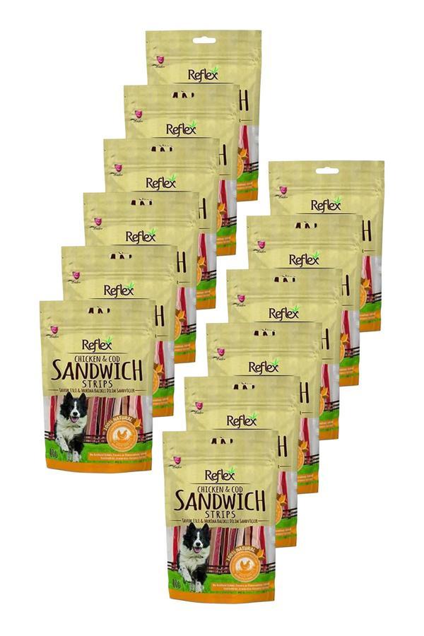 Tavuklu ve Morina Balıklı Sandviç Çubuk Köpek Ödül Maması 80gr Onikili Paket - Image 1