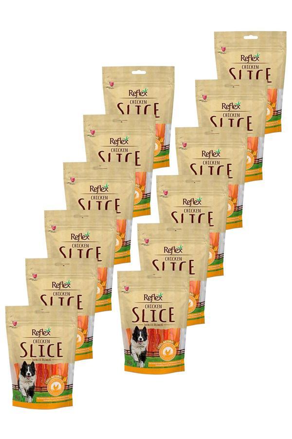 Slice Yumuşak Tavuk Dilimi Köpek Ödül Maması 80gr Onikili Paket - Image 1