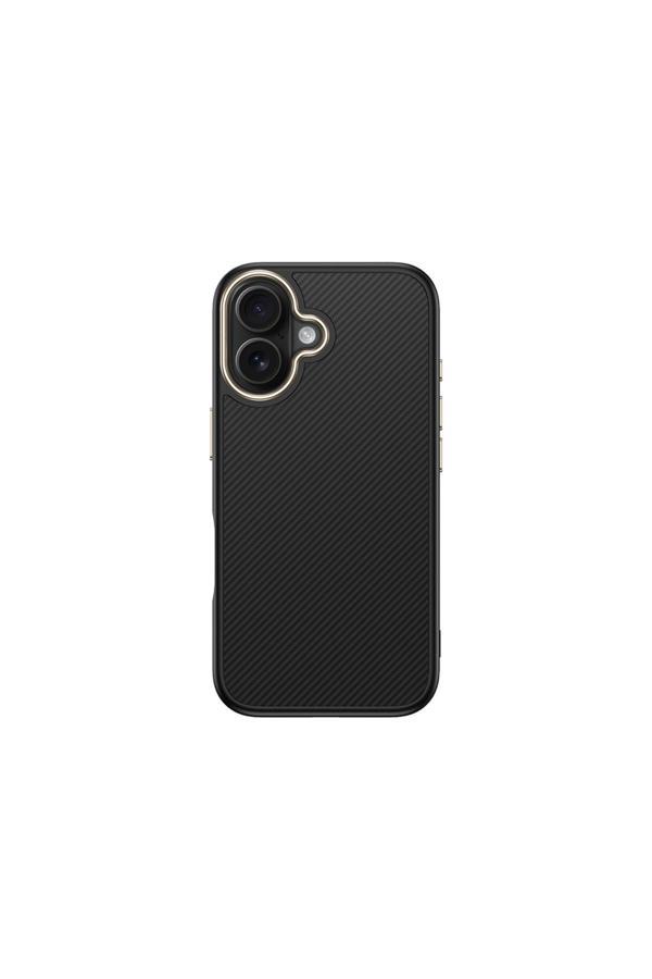 Kılıftech İphone 16 Kılıf M-Safe Şarj Özellikli Karbon Fiber Görünümlü Kth Antina Kapak - Siyah - Image 1