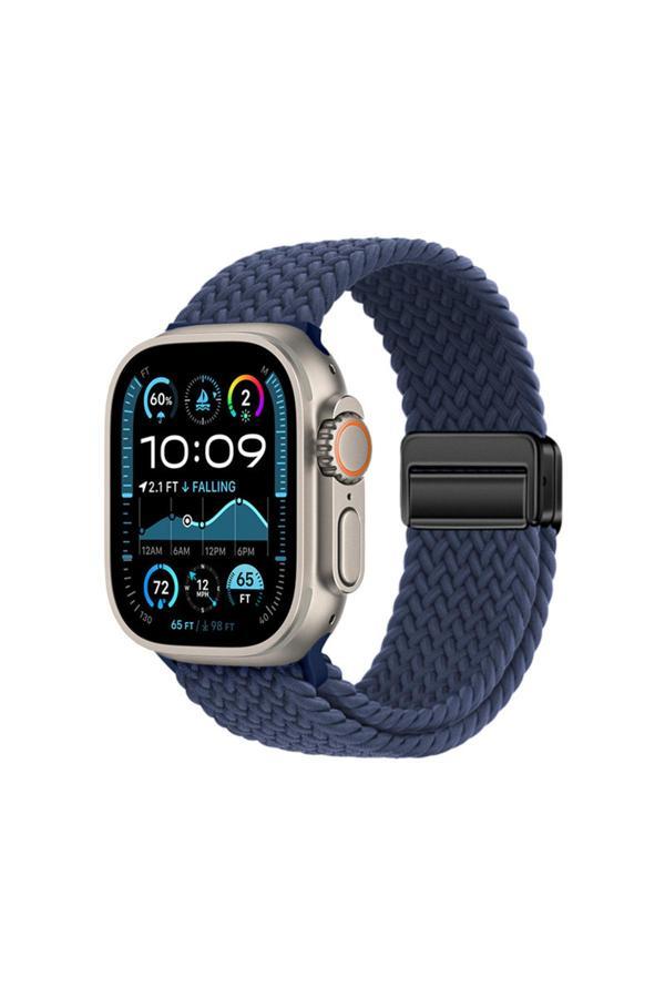 Zeyline Watch Ultra 49Mm Zore Krd-134 Örgü Tasarımlı Hasır Kordon Strap Kayış - Lacivert - Image 1