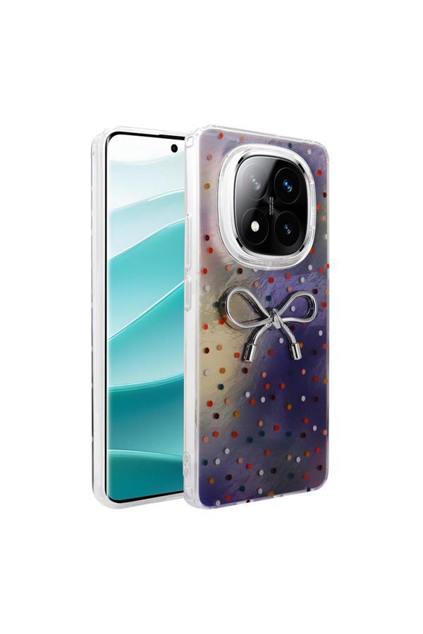 Kılıftech Redmi Note 14 Pro 5G Kılıf Kamera Korumalı Figürlü Zore Ponti Silikon Kapak - Lila - Image 1