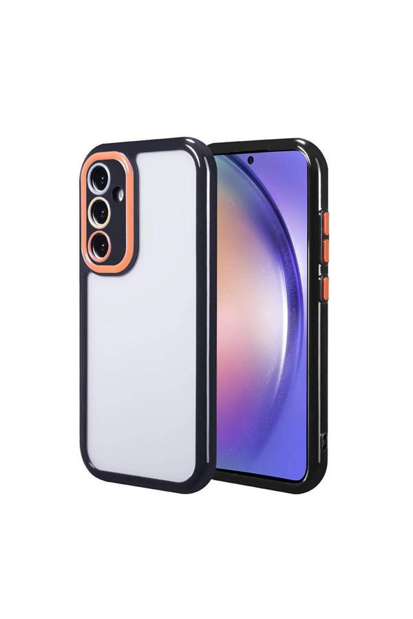 Kılıftech Galaxy A54 Kılıf Kamera Korumalı Renkli Kenar Ve Çerçeve Tasarımlı Zore Vitamin Kapak-Siyah - Image 1