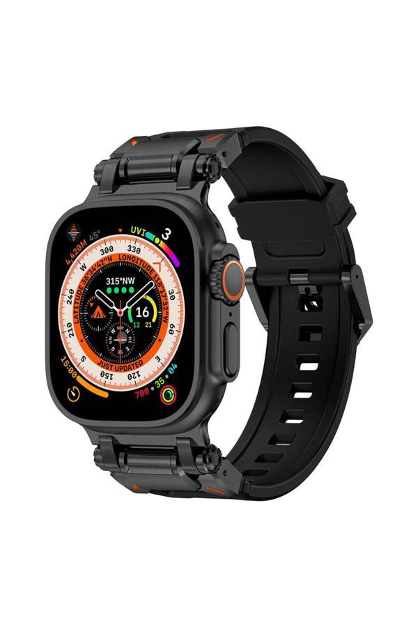 Fly Gifts Watch Ultra 49Mm Clo Krd-101 Titanyum Metal Başlıklı Silikon Kordon-Siyah - Image 1