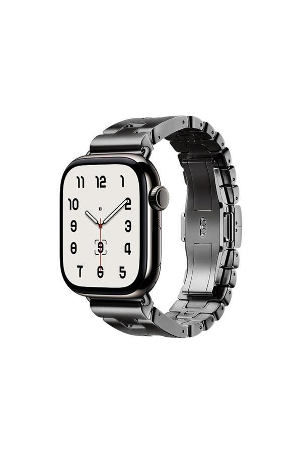 Fly Gifts Apple Watch 10 46Mm Zore Krd-125 Metal Kordon Strap Kayış-Siyah - Image 1
