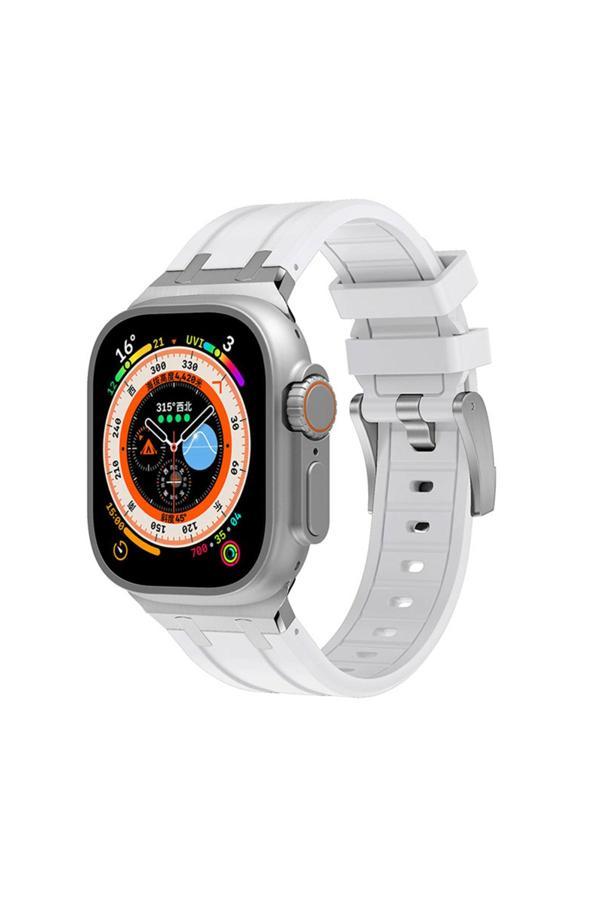 Kılıftech Watch 42Mm Uyumlu Krd-89 Uyumlu Zore Kordon-Beyaz - Image 1