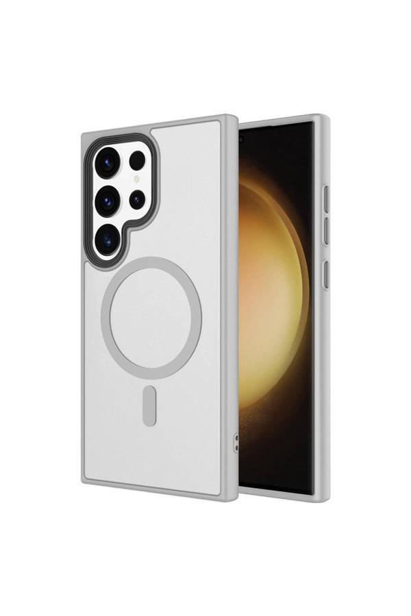 Kılıftech Galaxy S24 Ultra Uyumlu Sert Pc Arka Yüzey Wireless Şarj Özellikli Zore Flet Magsafe Kılıf-G - Image 1