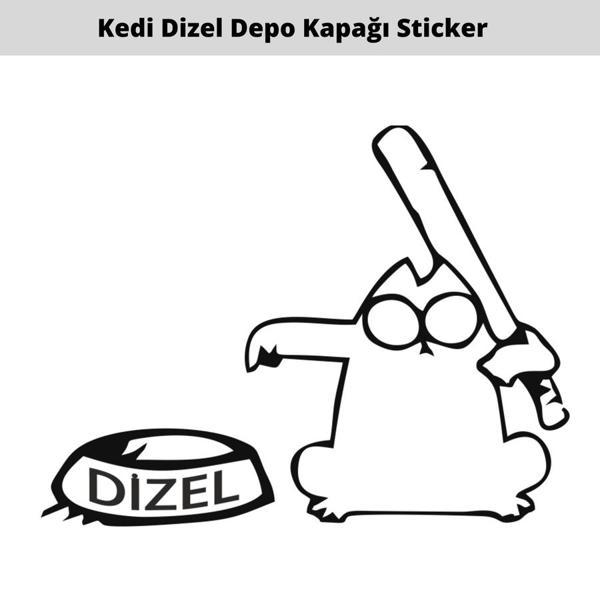 Kedi Sopalı Depo Kapağı Oto Sticker 15 CM - Image 1