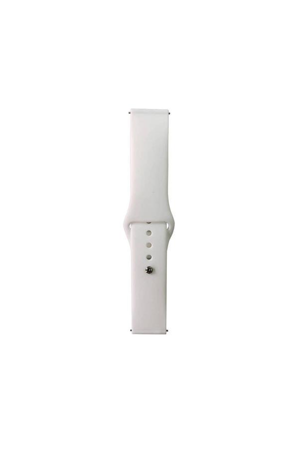 Kılıftech Galaxy Watch Active 2 40Mm Band Serisi 20Mm Klasik Kordon Silikon Strap Kayış-Beyaz - Image 1