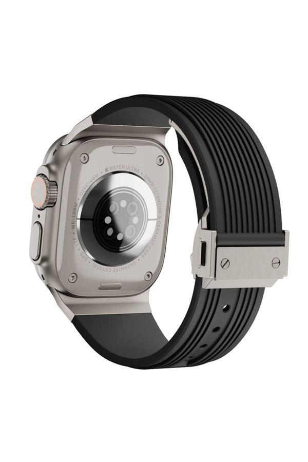 Kılıftech Watch 44Mm Clo Krd-113 Spor Görünümlü Silikon Kordon-Siyah - Image 1