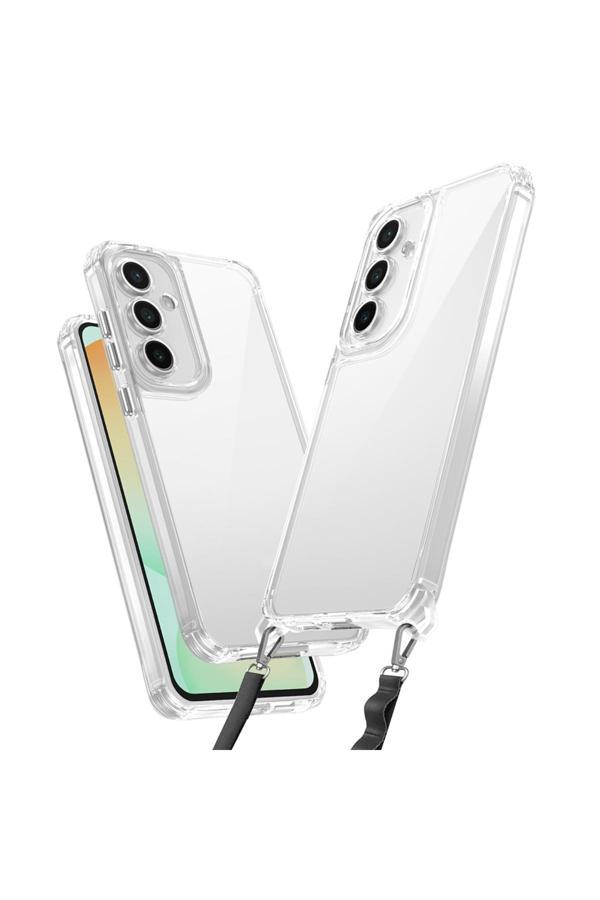 Zen Aksesuar Galaxy A25 Kılıf Aihttgli Takılabilir Askı Aparatlı Zore Snap Silikon Kapak-Şeffaf - Image 1