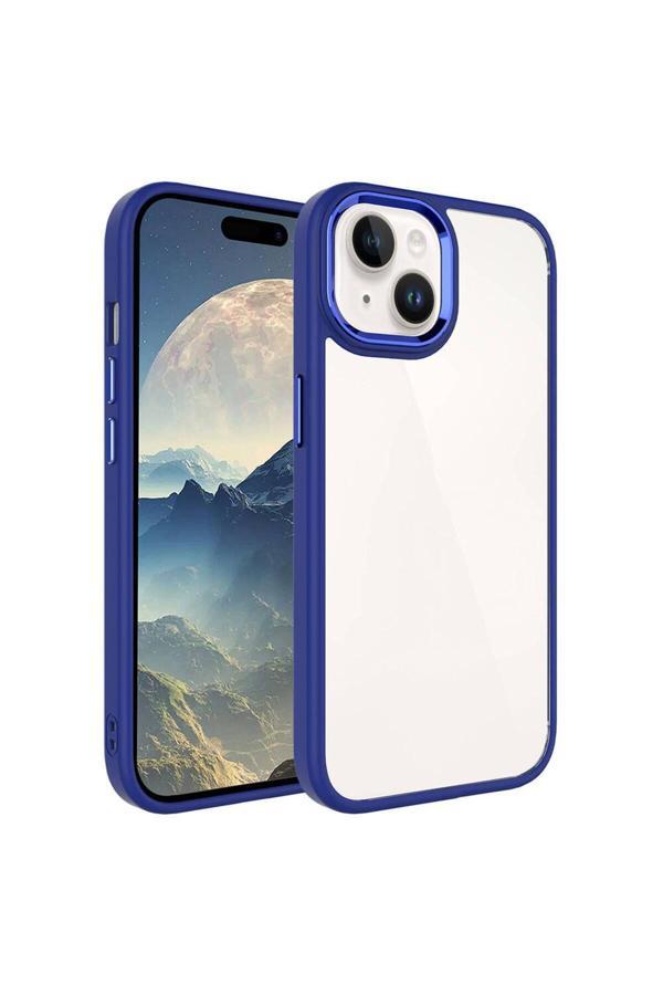 Kılıftech İphone 15 Uyumlu Zore Krom Kılıf-Lacivert - Image 1