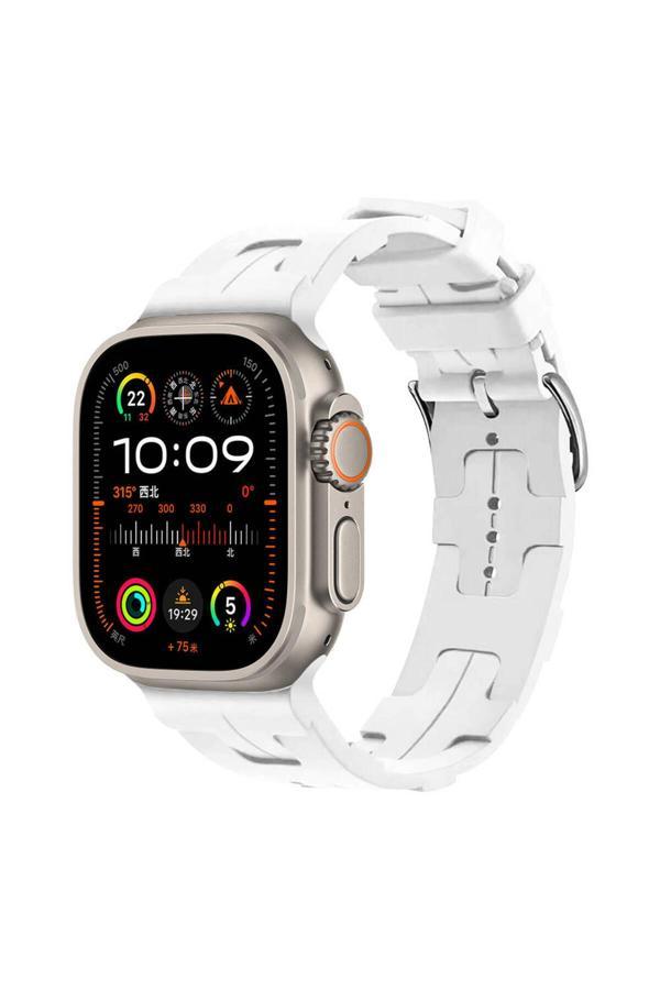 Kılıfda Kılıf Watch Ultra 49Mm Krd-92 Uyumlu Zore Kordon-Beyaz - Image 1