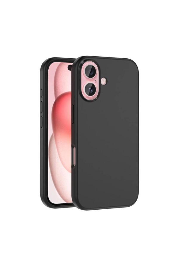Kılıftech İphone 16 Plus Kılıf Magsafe Şarj Özellikli Sıvı Teknolojili Silinebilir Sert Zore Kivi Kapak-Siyah - Image 1